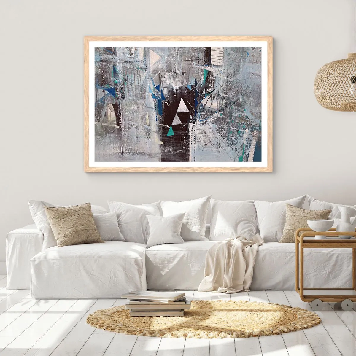 Affisch i ram av ljusek - Trianglarnas överordnade ordning - 100x70 cm