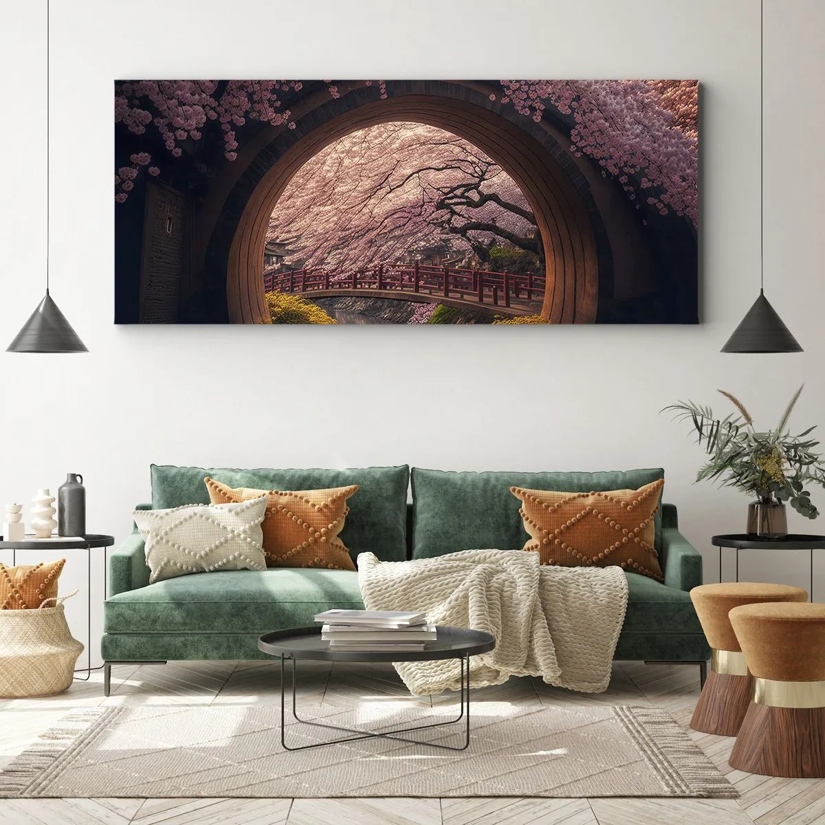 Canvastavla - Bild på duk - Japansk vår - 120x50 cm