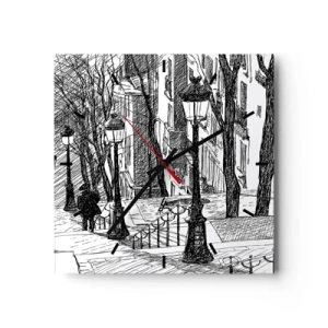 Väggklocka - Klocka på glas - Kärlekshistoria eller rysare? - 30x30 cm
