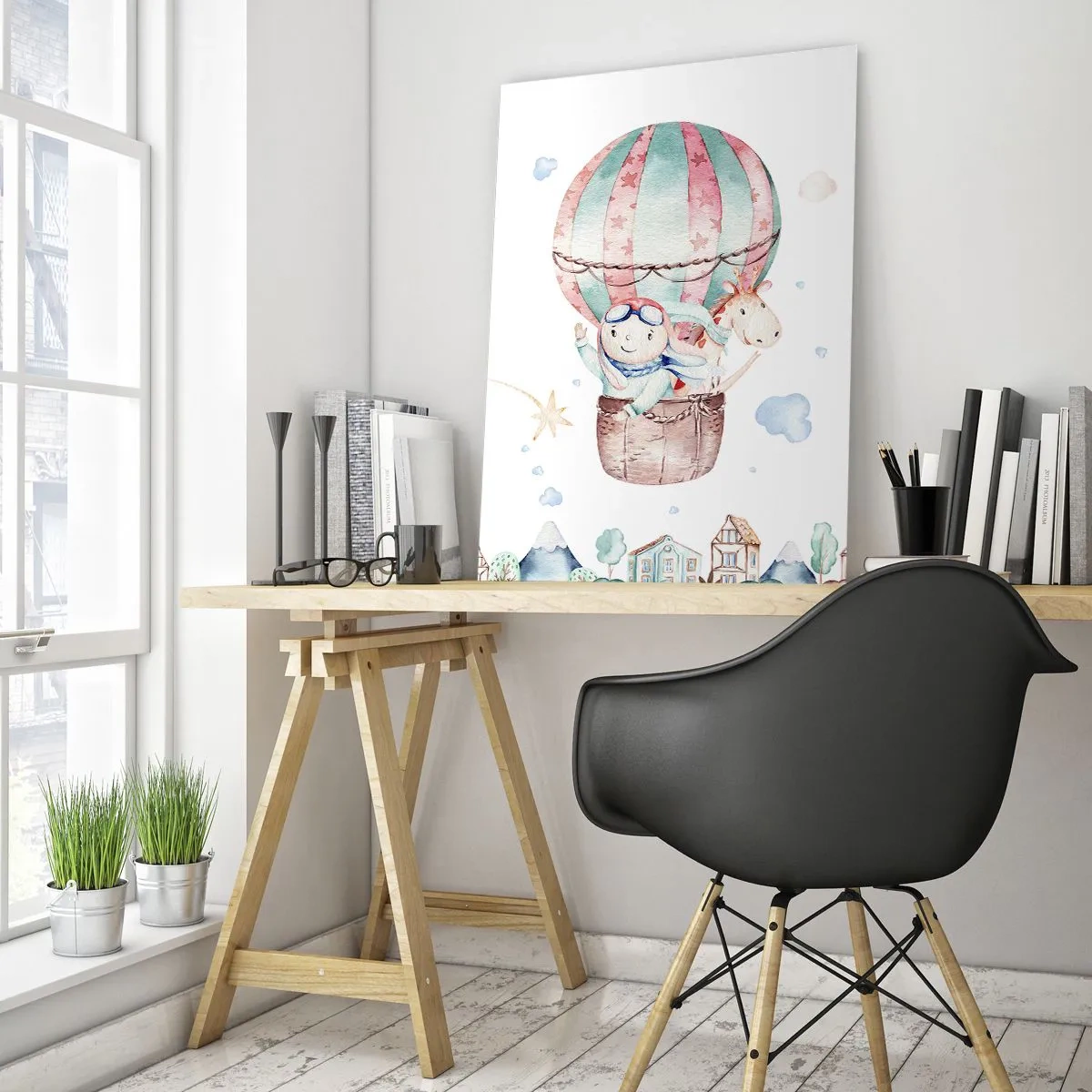 Glastavla - Bild på glas - Vi är snart tillbaka! - 50x70 cm