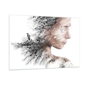 Glastavla - Bild på glas - Skogens ande - 120x80 cm