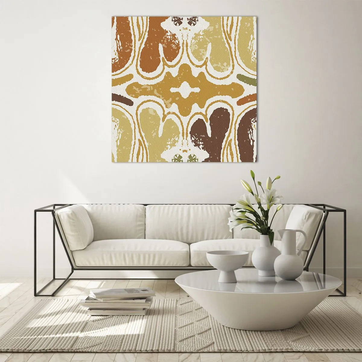 Glastavla - Bild på glas - Sentimental abstraktion - 70x70 cm