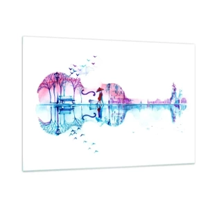 Glastavla - Bild på glas - Regnmusik - 120x80 cm