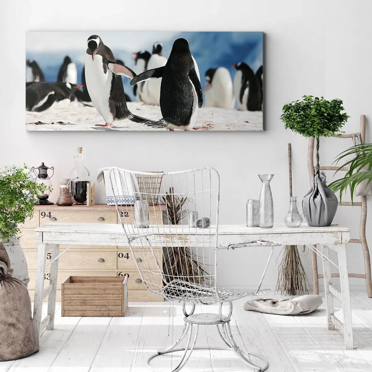 Canvastavla - Bild på duk - Dans på snön - 120x50 cm