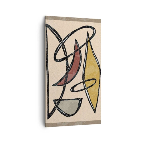 Canvastavla - Bild på duk - Komposition - bågar och ovaler - 45x80 cm