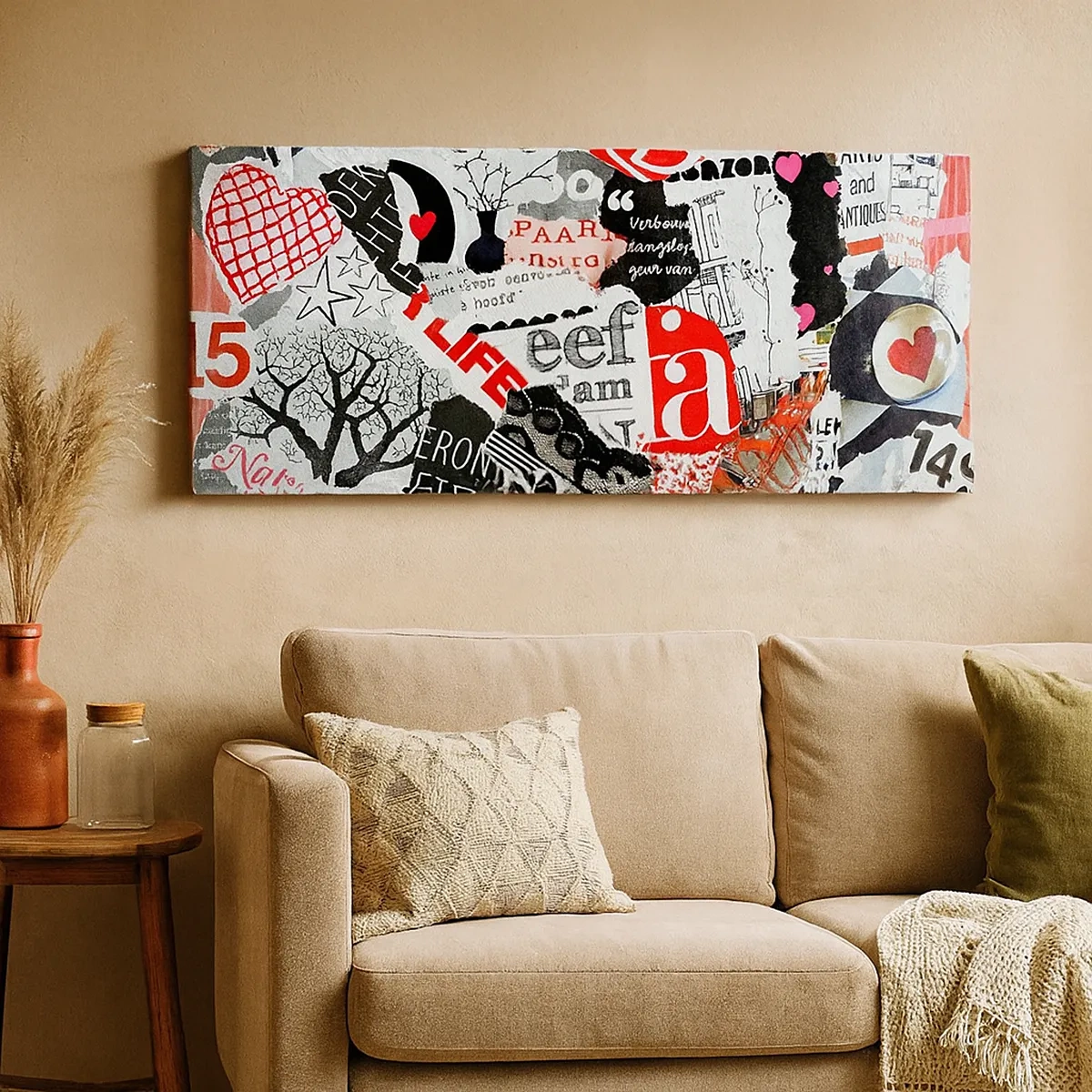 Canvastavla - Bild på duk - Hipster collage - 30x30 cm