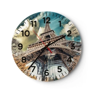 Väggklocka - Klocka på glas - Och på hösten i Paris... - 30x30 cm