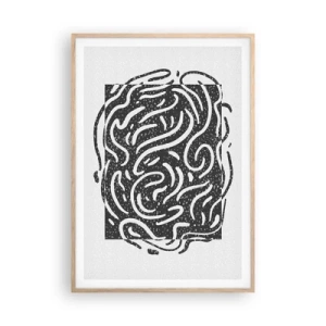 Affisch i ram av ljusek - Abstraktion: en dans av glädje - 70x100 cm