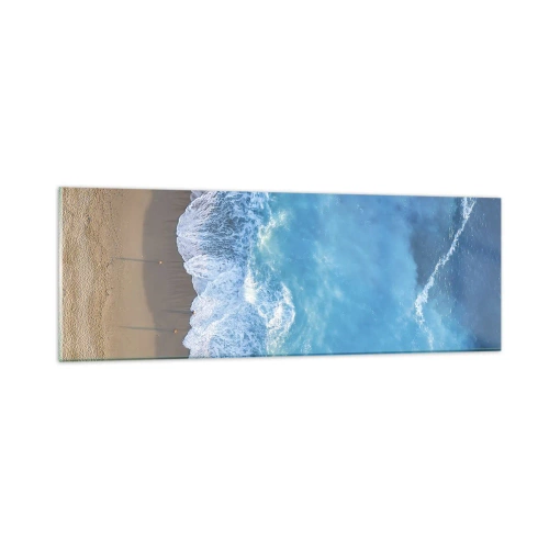 Glastavla - Bild på glas - Blå styrka - 90x30 cm