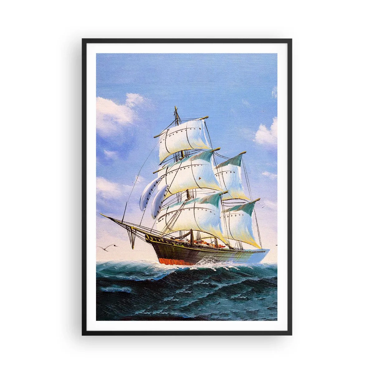 Affisch i svart ram - Stolt med vinden - 70x100 cm