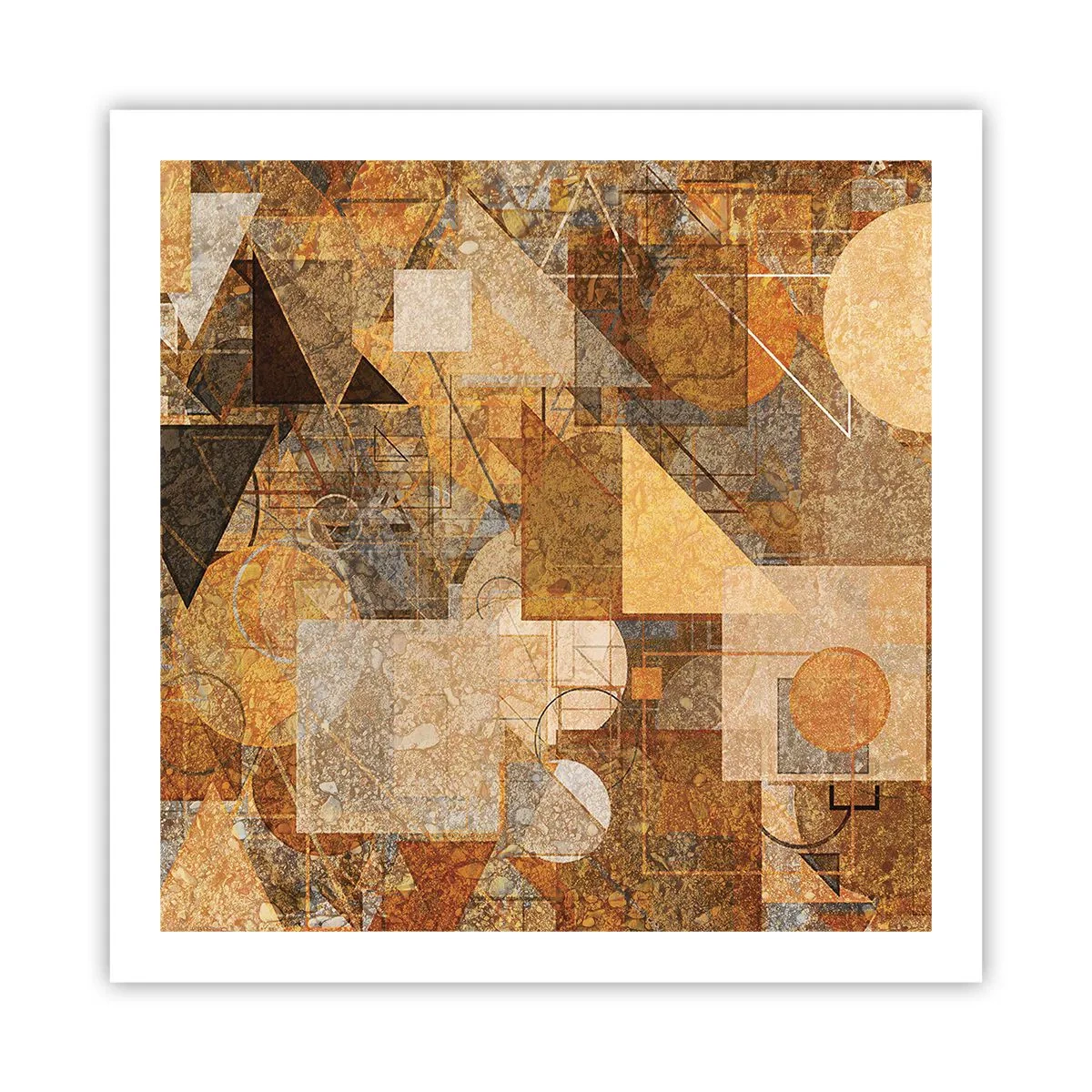 Affisch - Kubistisk studie i brun - 60x60 cm
