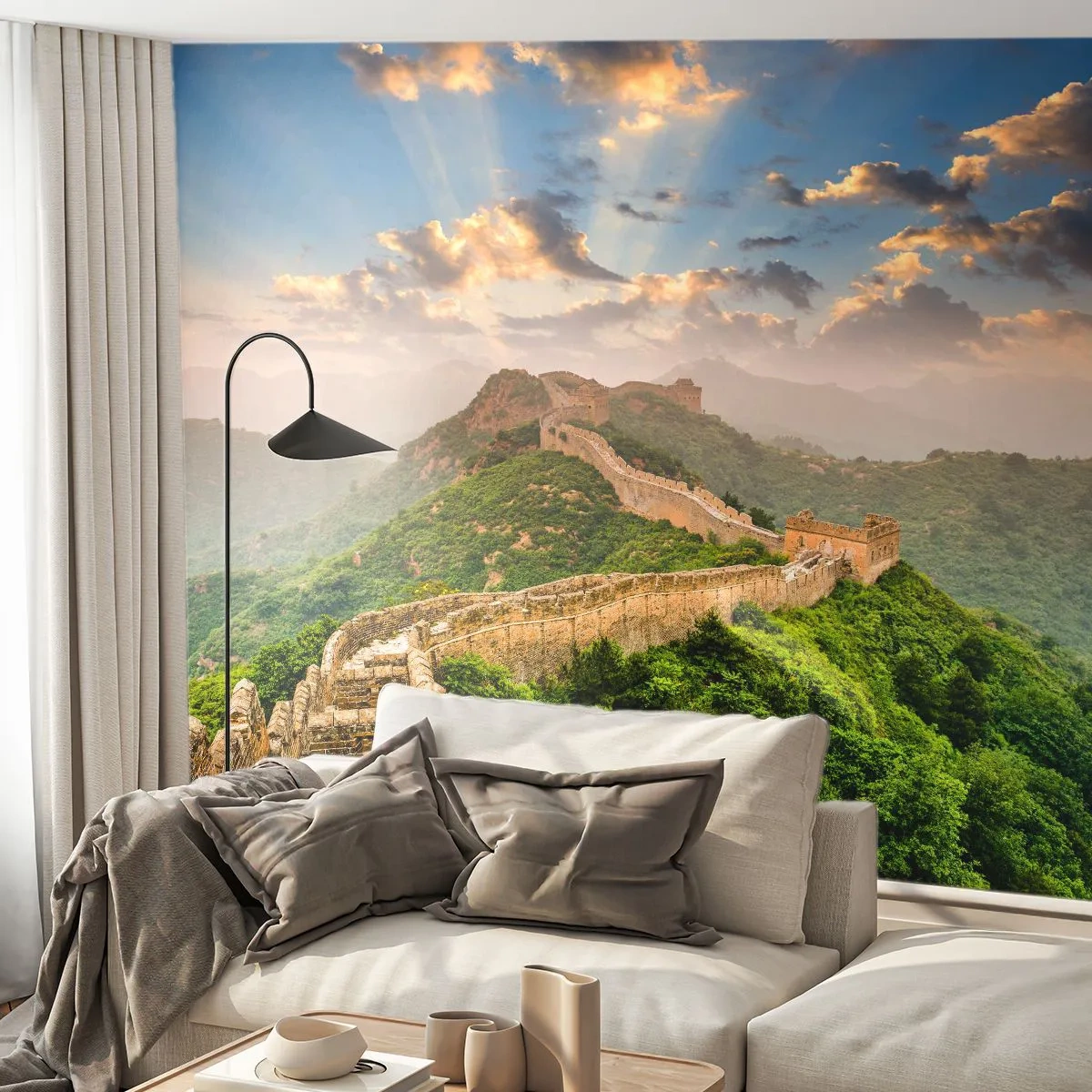 Fototapet Premium Sand - Tidlös storhet - Landskap, Kinesiska muren, Asien - 100x70 cm