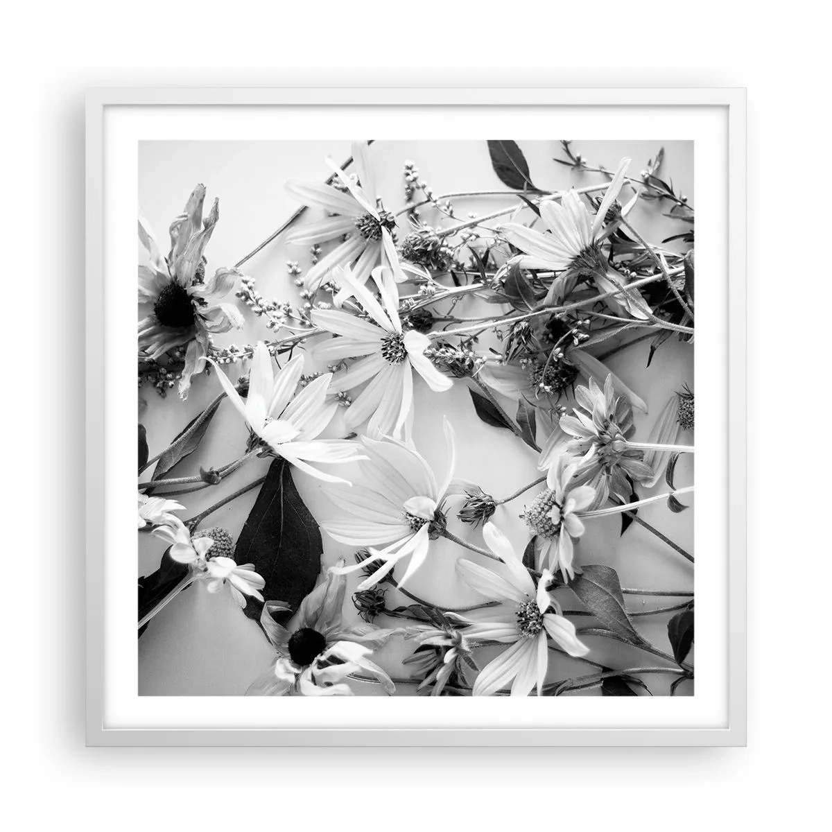 Affisch i vit ram - Icke-blombukett - 60x60 cm