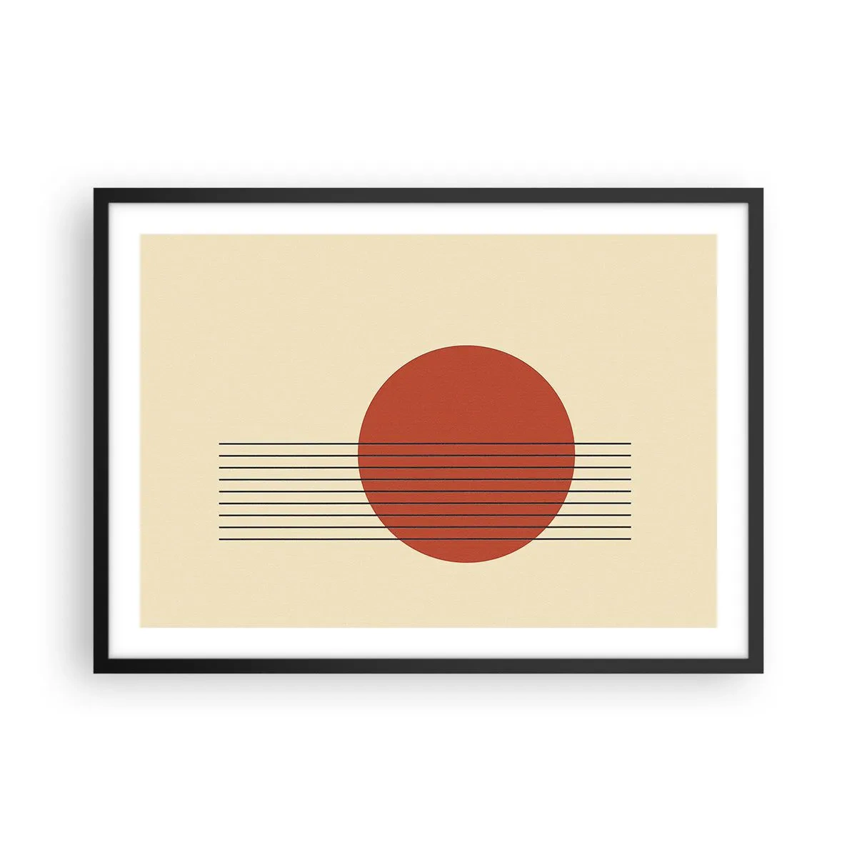 Affisch i svart ram - Cirkel och linjer - 70x50 cm