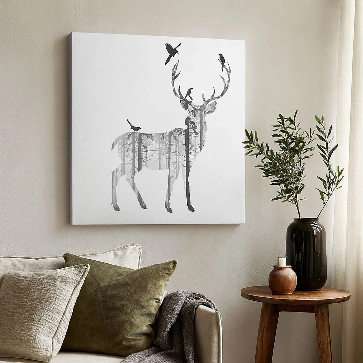 Canvastavla - Bild på duk - Skogens goda ande - 30x30 cm