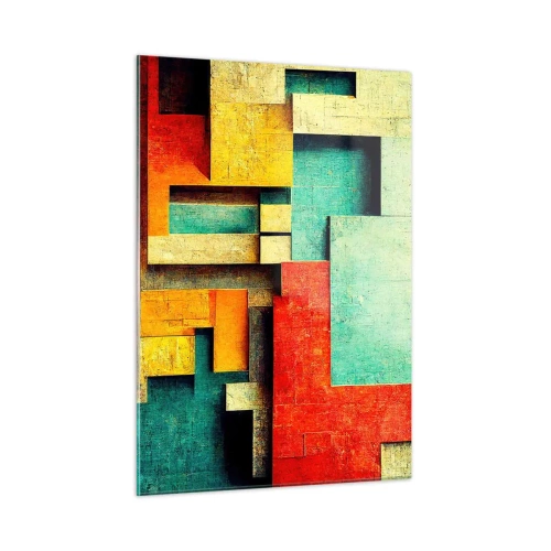 Glastavla - Bild på glas - Festival av räta vinklar - 50x70 cm