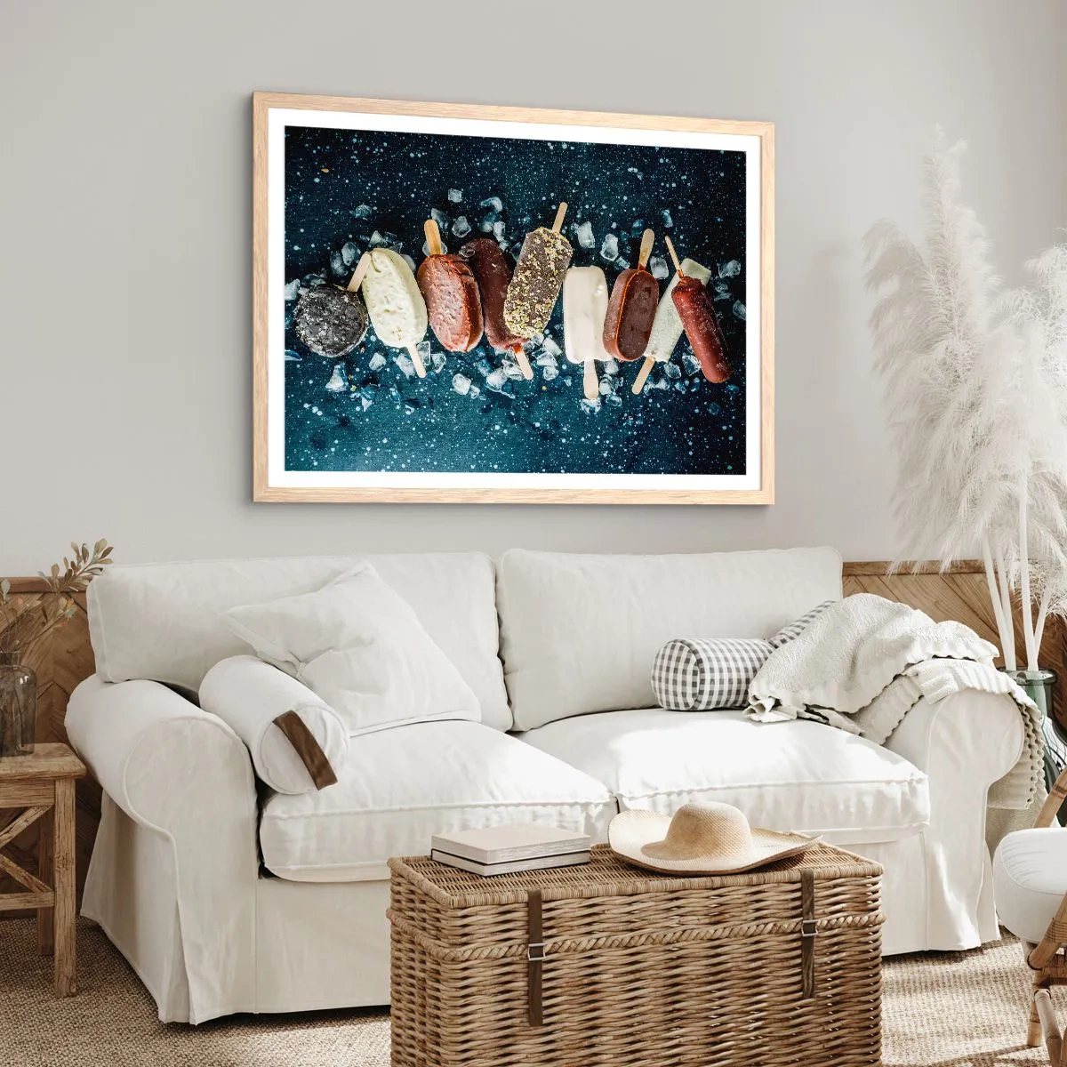 Affisch i ram av ljusek - Smak av varm sommar - 100x70 cm
