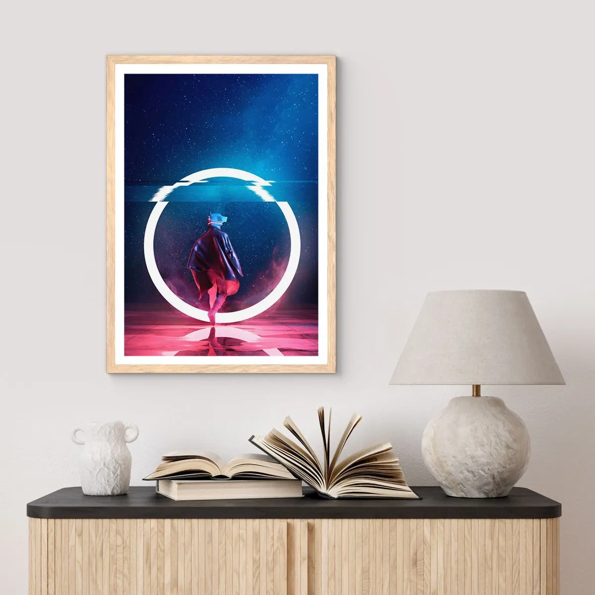 Affisch i ram av ljusek - Mellan världar - 50x70 cm