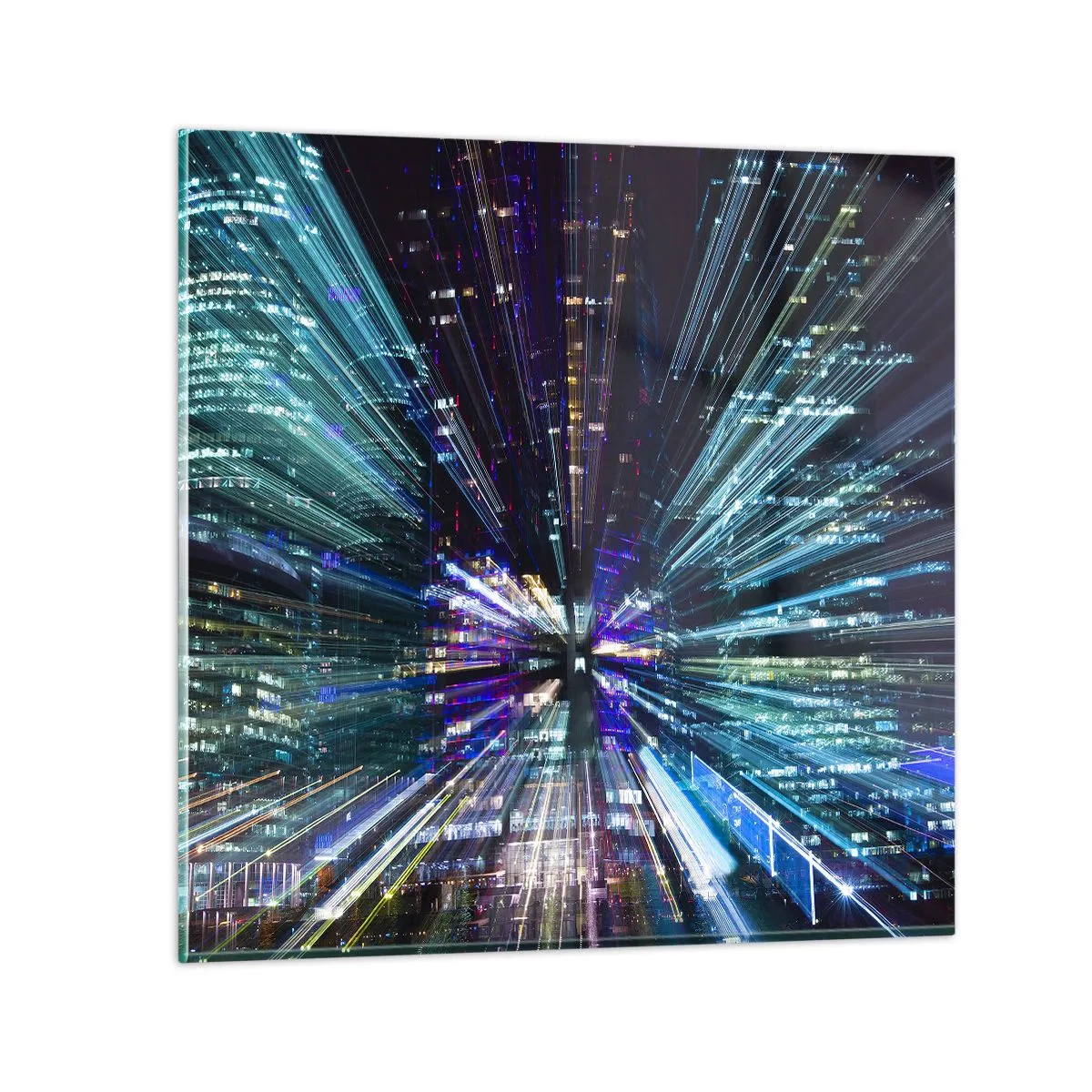 Glastavla - Bild på glas - Övergång till hyperrymden - 70x70 cm