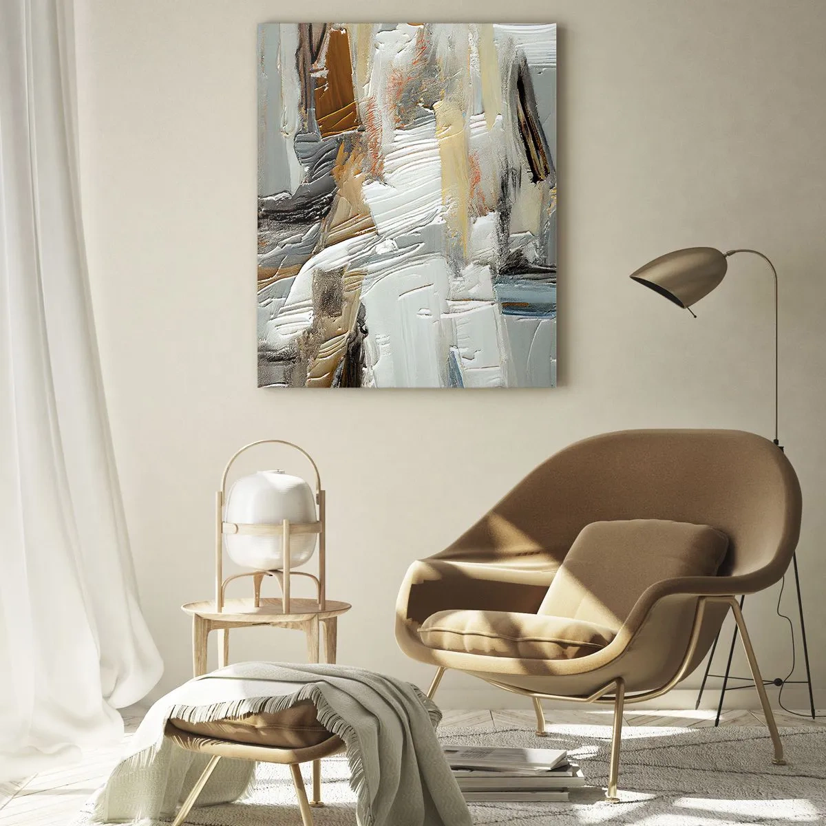 Glastavla - Bild på glas - Färgstarka lager på lager - 50x70 cm