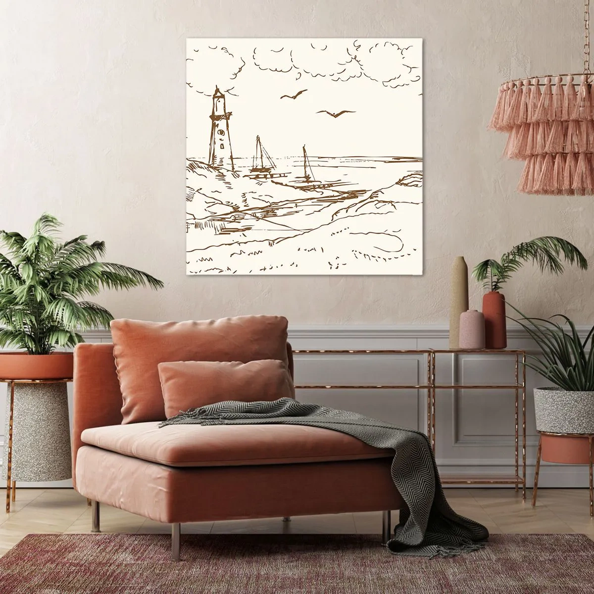 Canvastavla - Bild på duk - Sommarminnets kontur - 70x70 cm