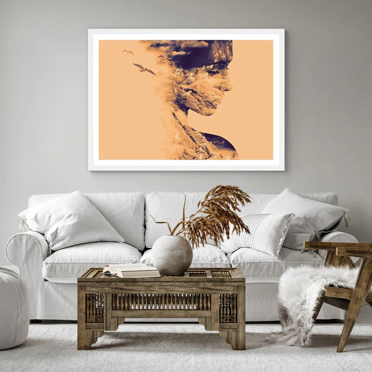 Affisch i vit ram - Skön av naturen - 30x30 cm