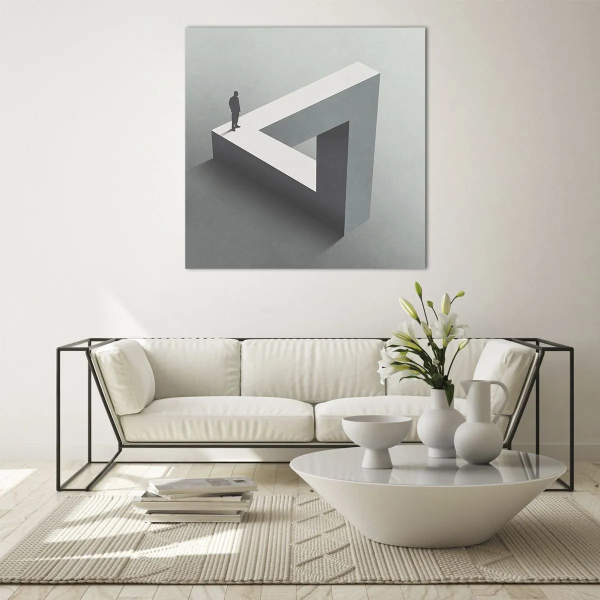Glastavla - Bild på glas - Och ändå möjligt - 70x70 cm