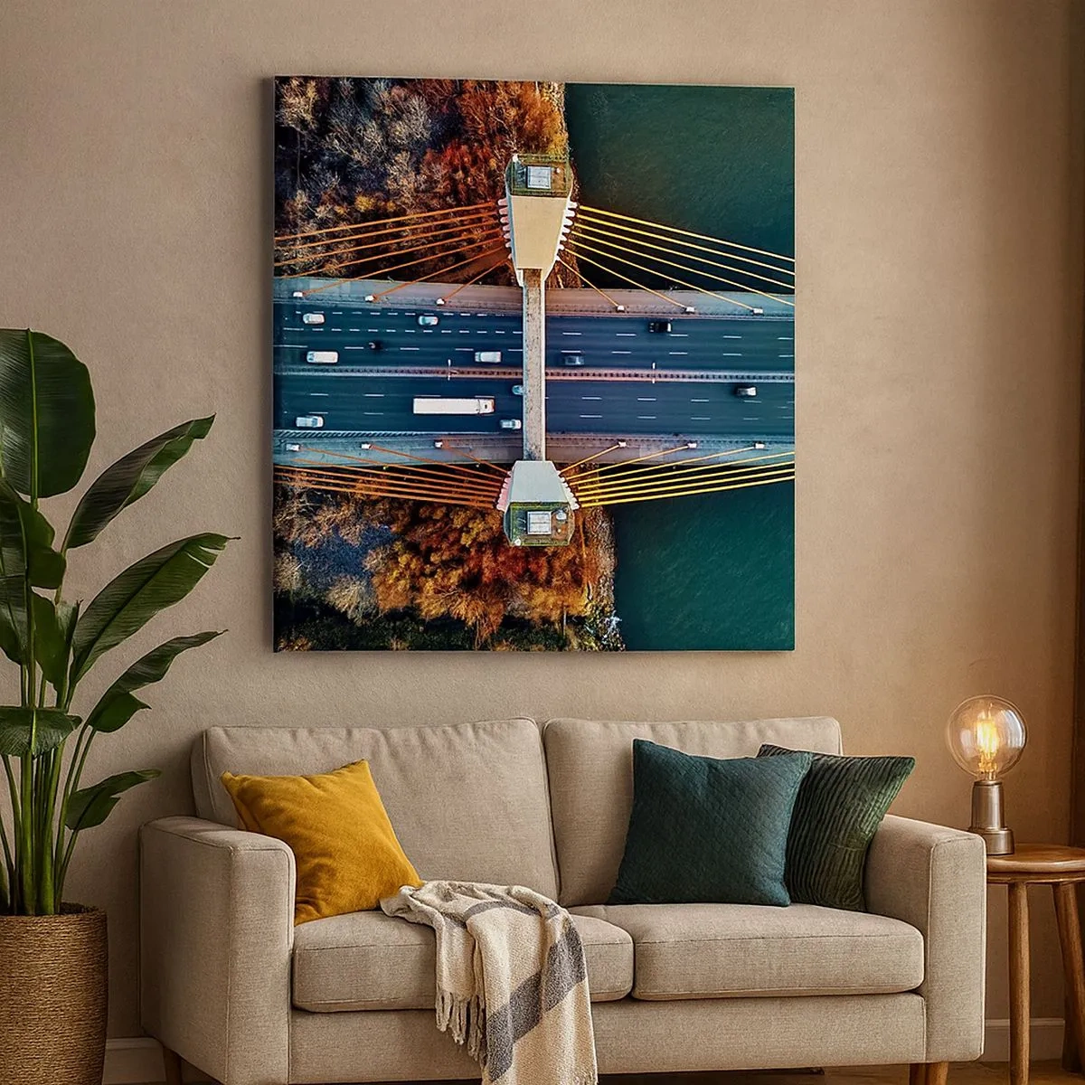 Canvastavla - Bild på duk - Bortom vatten, bortom skog - 30x30 cm