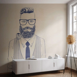 Självhäftande Fototapet Deluxe Sticker - Glad, manlig och modemedveten - Man, Abstraktion, Rör - 200x140 cm