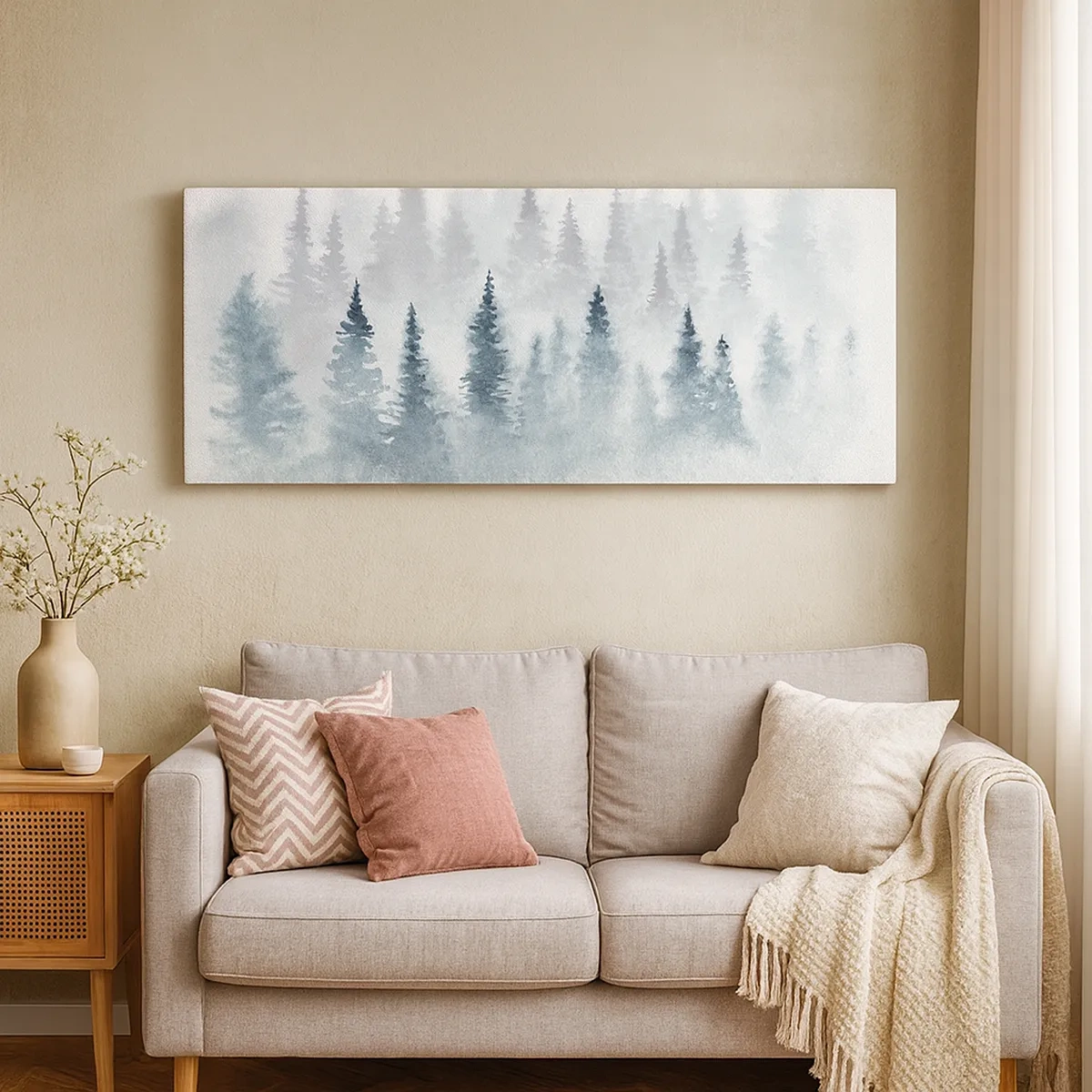 Canvastavla - Bild på duk - Insvepta i dimma - 30x30 cm