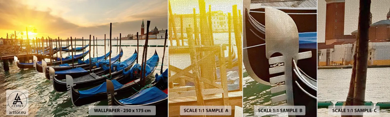 Provbit av fototapet Premium Canvas - Innan bullret kommer hit - Venedig, Stad, Arkitektur - 100x30 cm