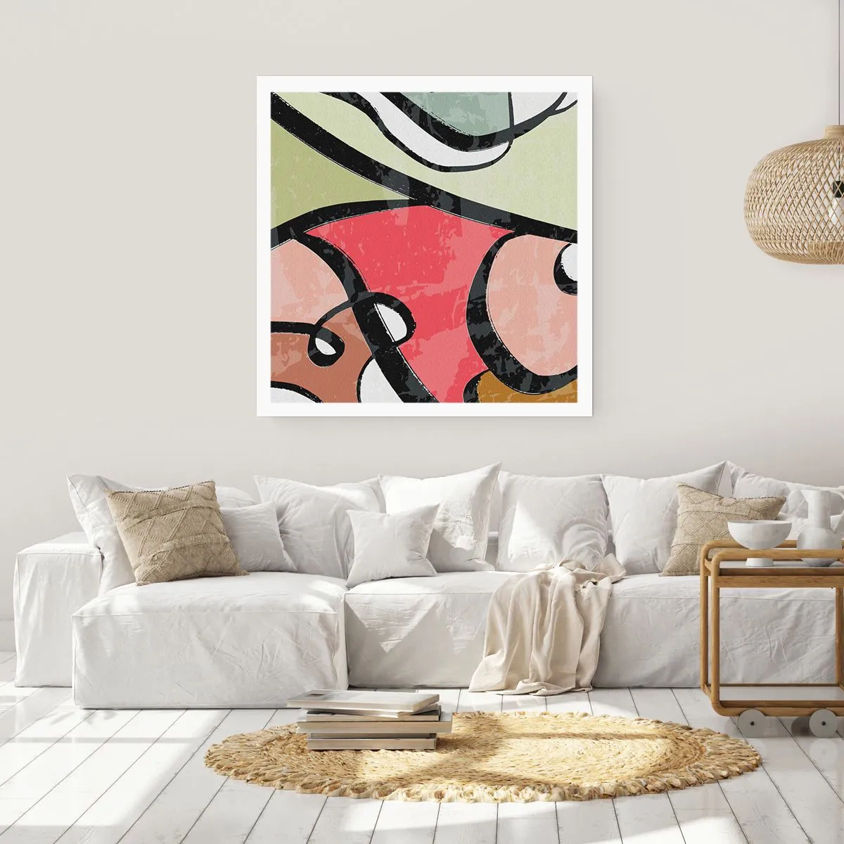 Affisch - Pirouetter bland färger - 40x40 cm