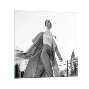 Glastavla - Bild på glas - Följer du med mig? - 70x70 cm