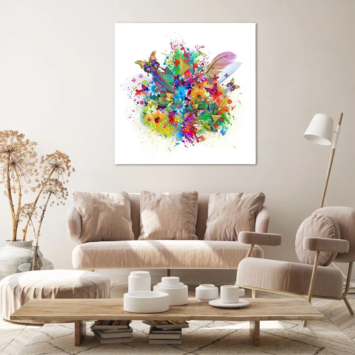 Canvastavla - Bild på duk - Glädjebukett - 50x50 cm