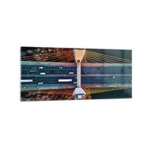 Glastavla - Bild på glas - Bortom vatten, bortom skog - 120x50 cm