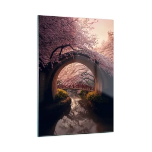Glastavla - Bild på glas - Japansk vår - 50x70 cm