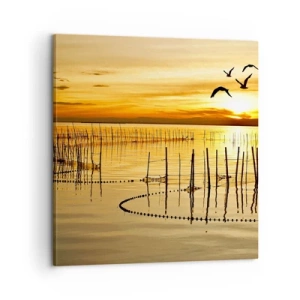 Canvastavla - Bild på duk - Fiskevatten - 60x60 cm