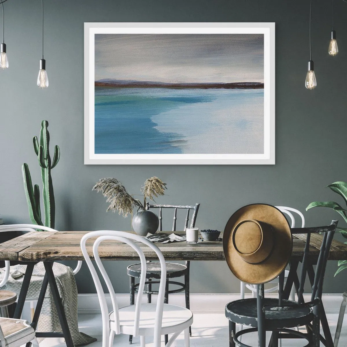 Affisch i vit ram - Horisontellt landskap - 100x70 cm