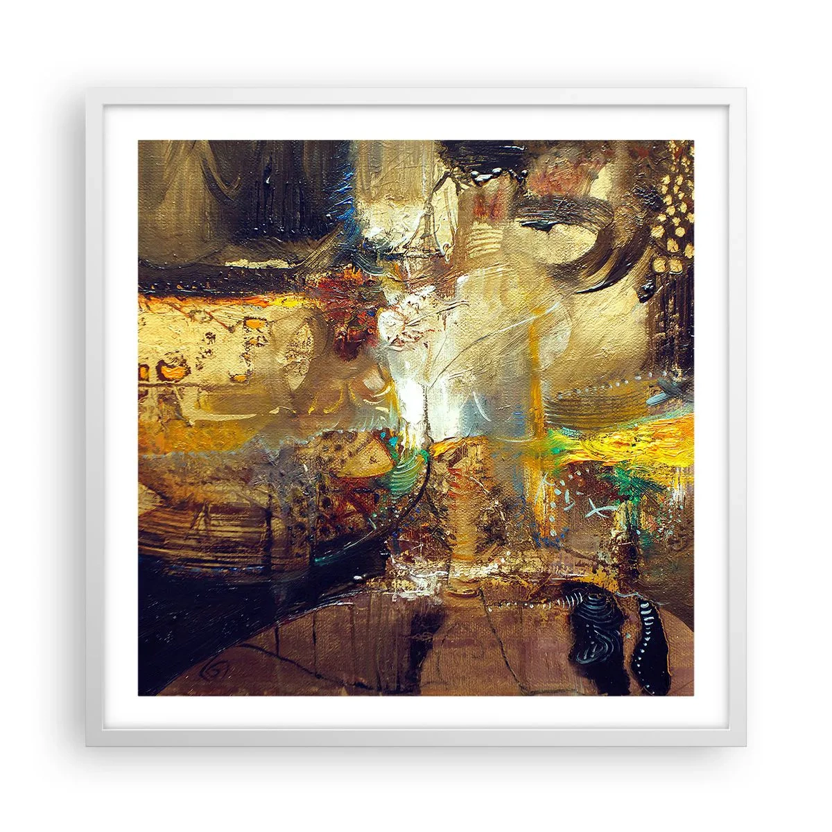 Affisch i vit ram - Kallt, varmare, hett - 60x60 cm
