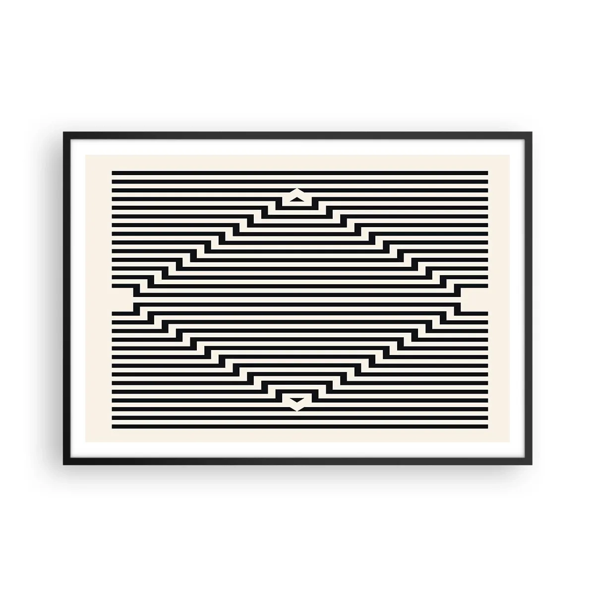 Affisch i svart ram - Geometrisk illusion - 100x70 cm