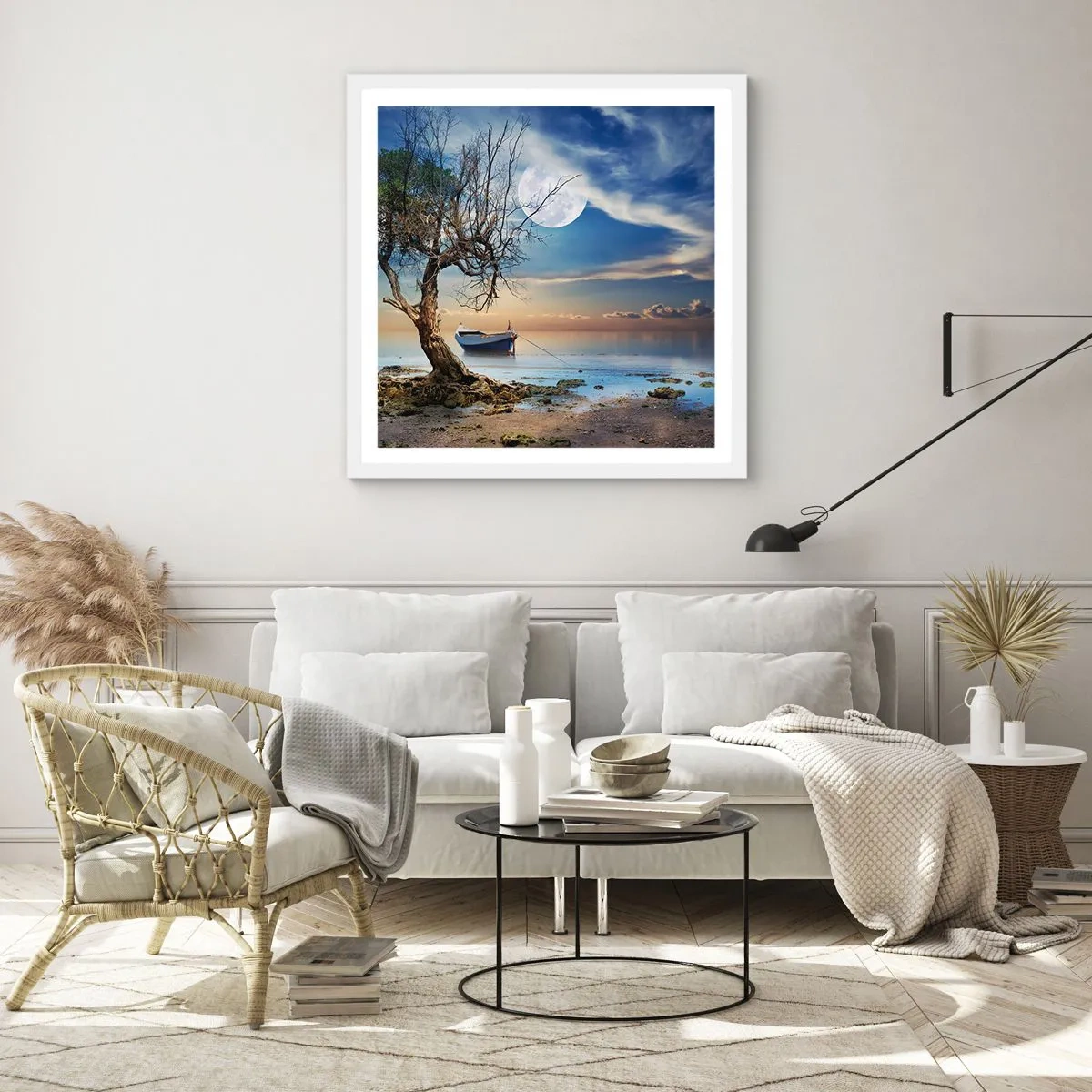 Affisch i vit ram - Är det slut eller början? - 60x60 cm