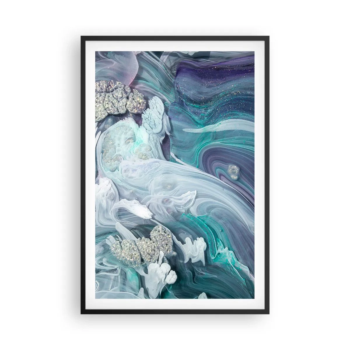 Affisch i svart ram - Blåhetens strömmar - 61x91 cm