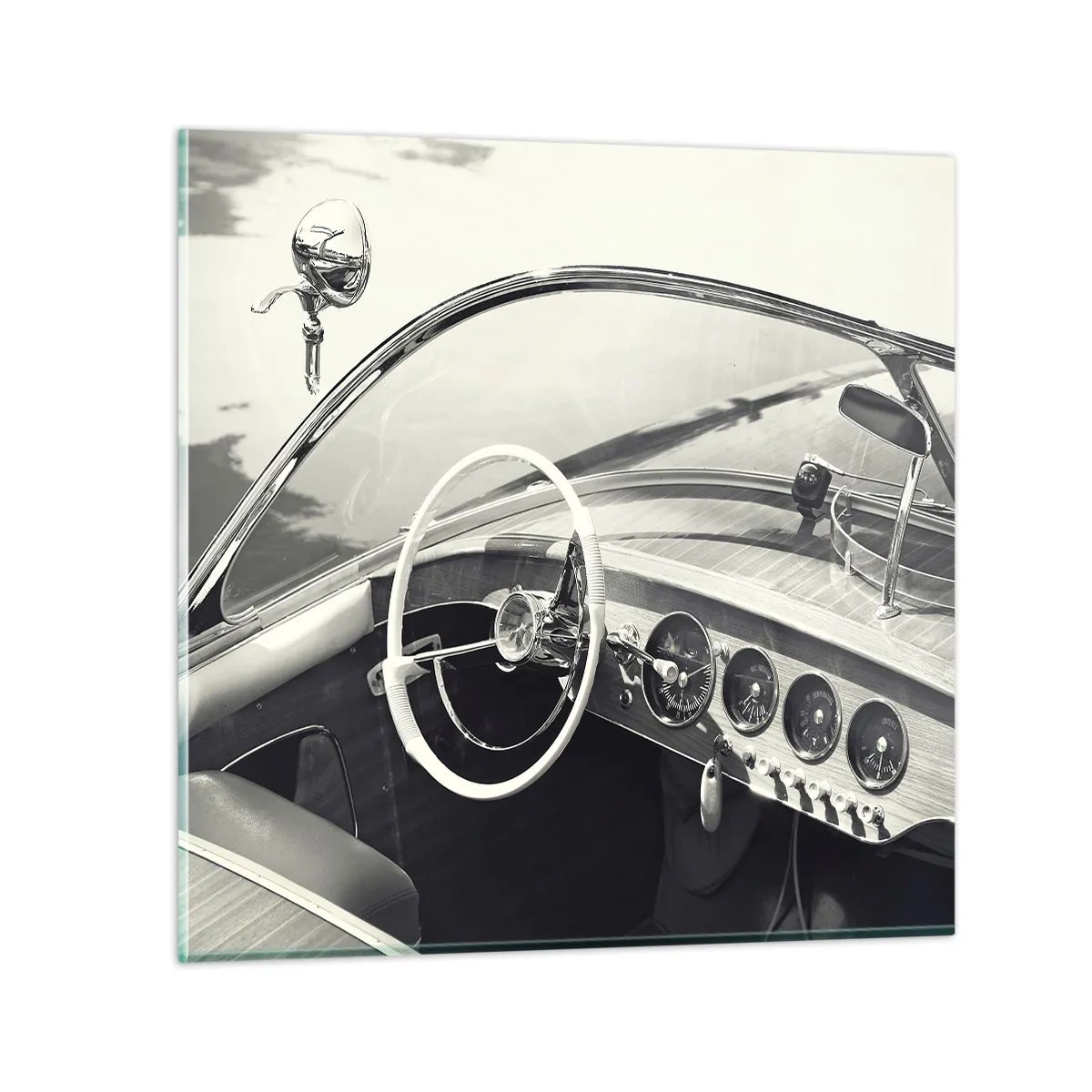 Glastavla - Bild på glas - Väder för de rika - 60x60 cm