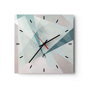 Väggklocka - Klocka på glas - Lugnt trots dynamiskt - 30x30 cm
