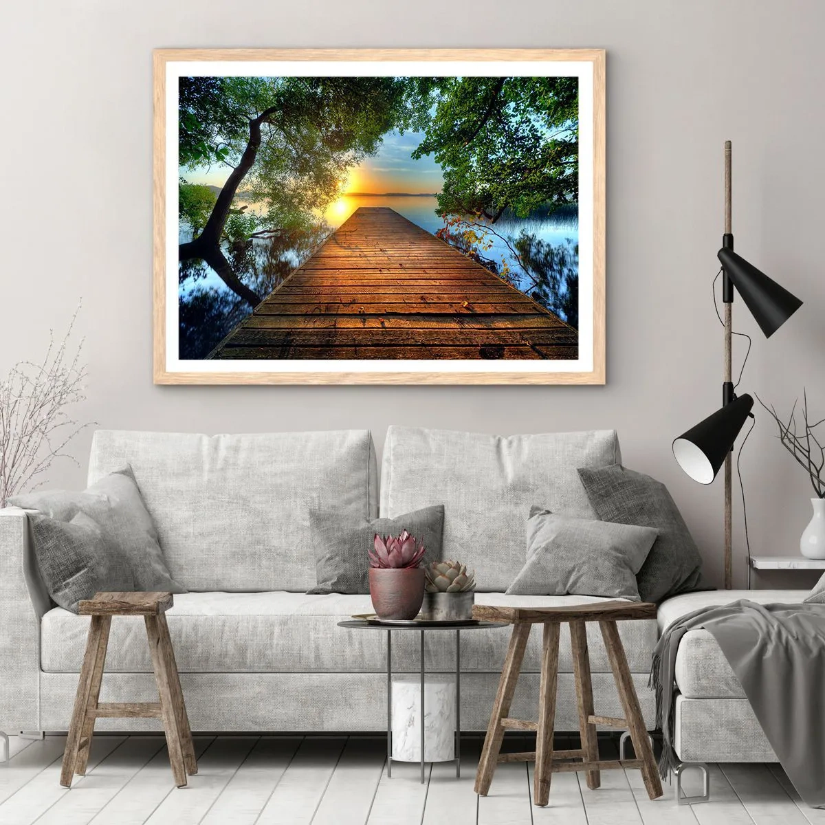 Affisch i ram av ljusek - Sakta ner, sätt dig - 91x61 cm