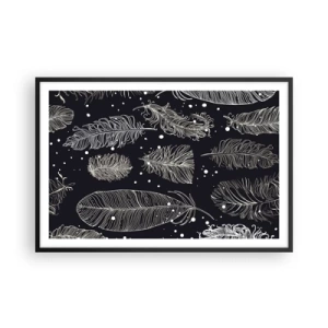 Affisch i svart ram - Fjäderspets - 91x61 cm