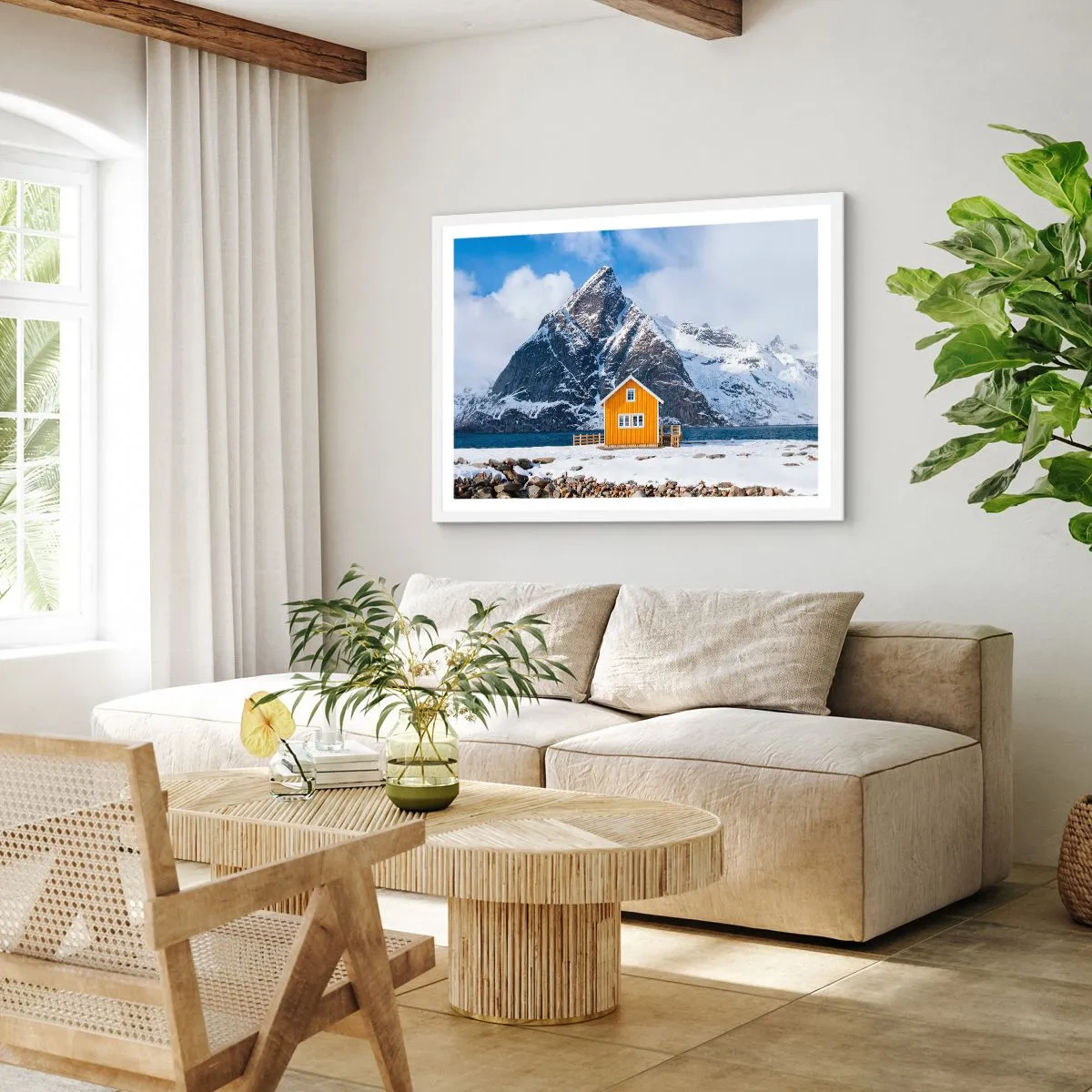 Affisch i vit ram - Skandinavisk semester - 100x70 cm