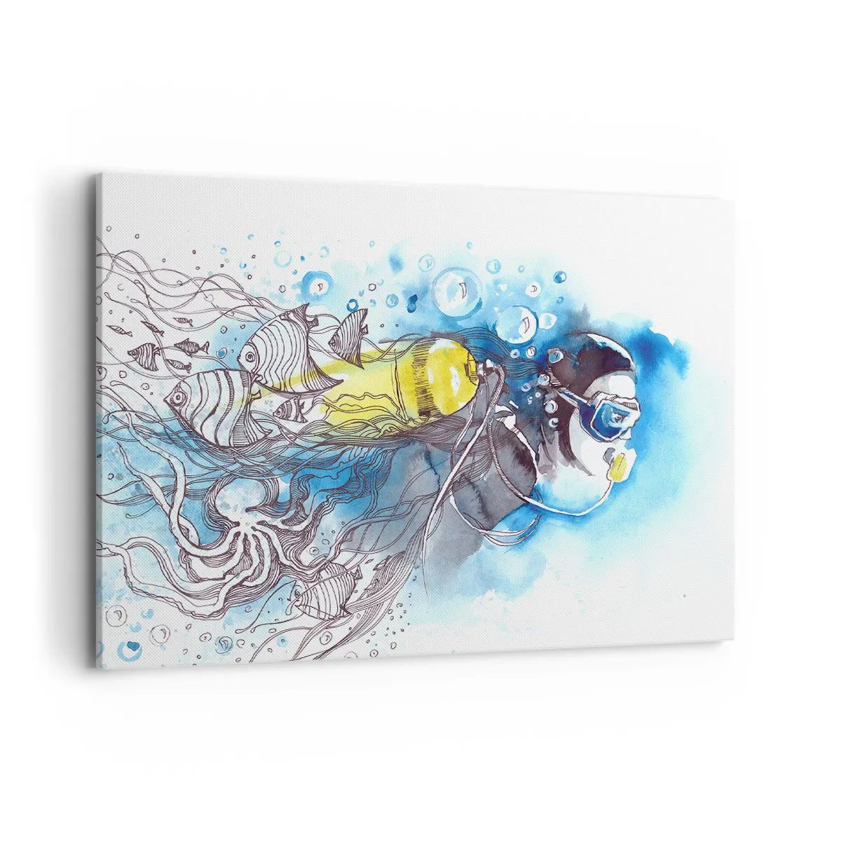 Canvastavla - Bild på duk - Det stora blåa - 100x70 cm