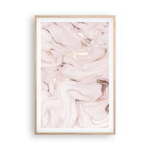 Affisch i ram av ljusek - Rosa raseri - 61x91 cm