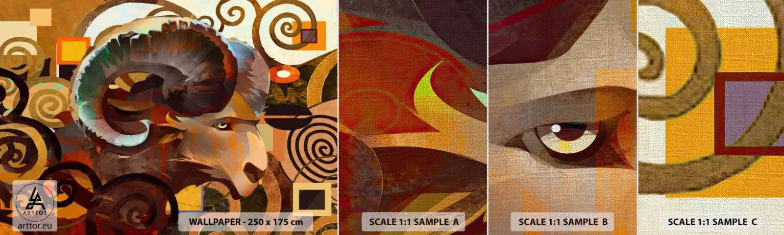 Provbit av fototapet Premium Canvas - Magi - religion - ritualer - Abstraktion, Väduren, Grafik - 100x30 cm